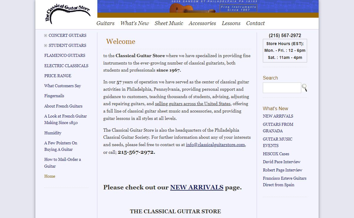 The Classical Guitar Store ...since 1967 - Home