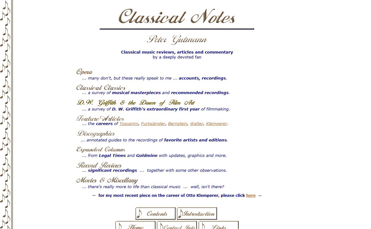 Classical Notes, Peter Gutmann, CD reviews, articles, expanded Goldmine columns