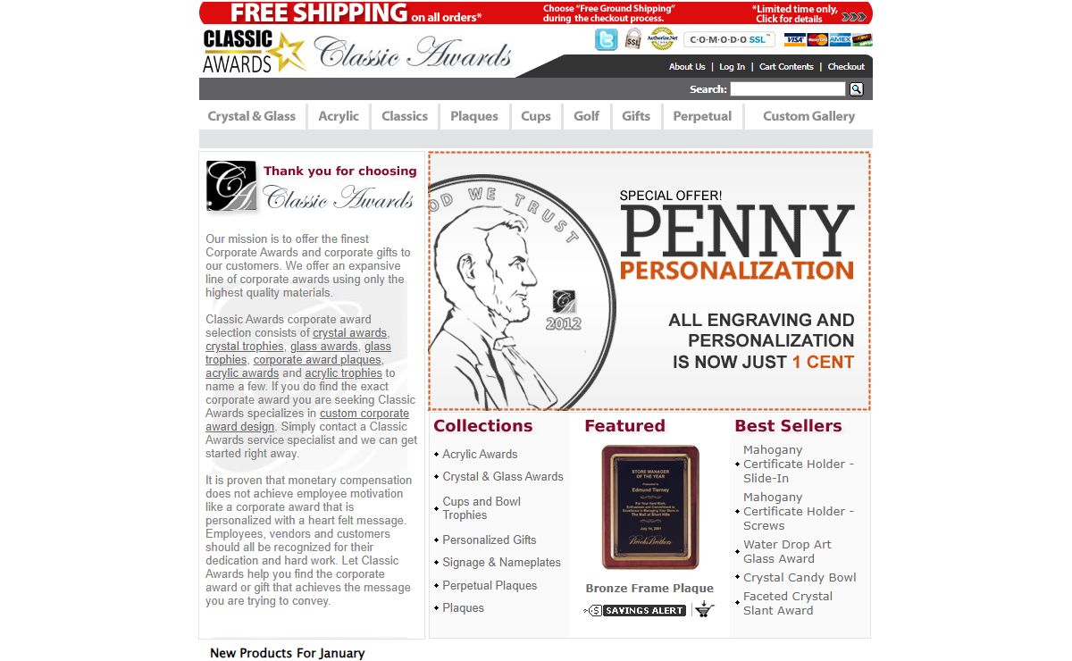 Classic Awards: Corporate Awards, Crystal Awards, Plaques, Glass Trophies - - Classic Awards