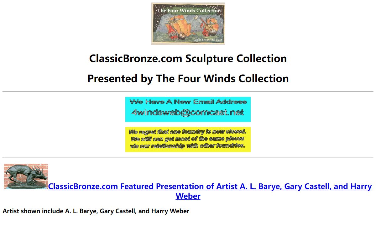 Bronze sculpture by famous masters Frederic Remington, Mene, Barye, and Chiparus.