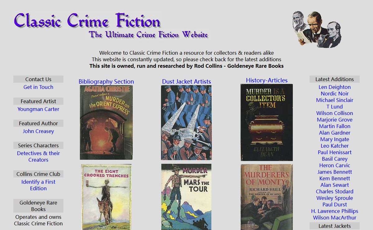 Classic Crime Fiction - Detective Fiction - Mystery Books Website - Goldeneye Rare Books