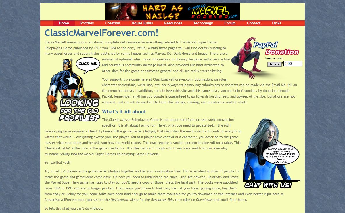 Classic Marvel Forever - MSH Classic RPG | Home Page
