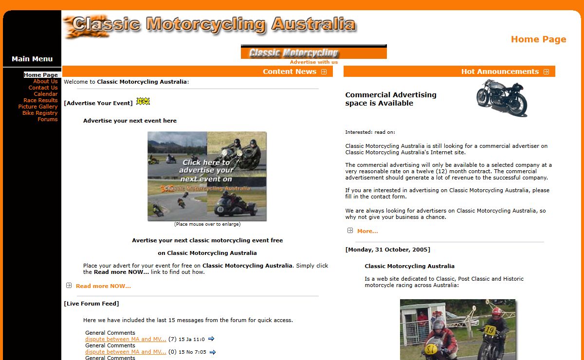 Classic Motorcycling Australia - Home Page © 2000 - 2024