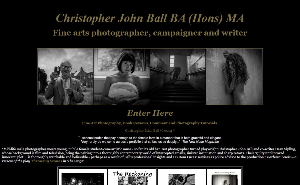 Christopher John Ball - Fine arts photographer, campaigner and writer