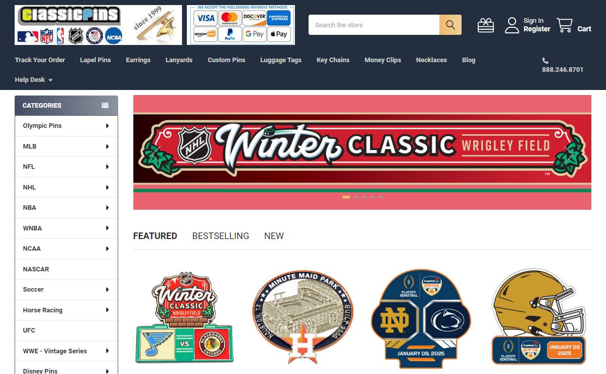 Classic Pins - Olympic Pins, Sports Pins, Custom Pins, Lanyards and Earrings