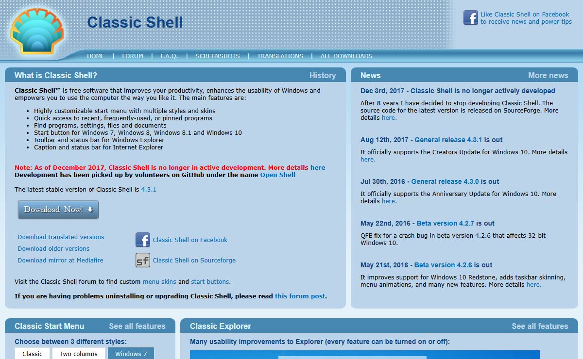 Classic Shell - Start menu and other Windows enhancements