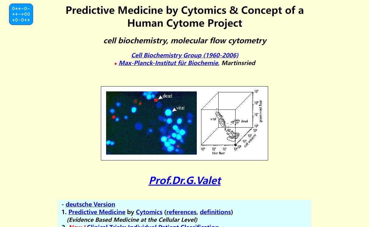 G.Valet: Personalized, Predictive, Individualized Medicine by Cytomics (Cell Biochemistry by Cytometry)