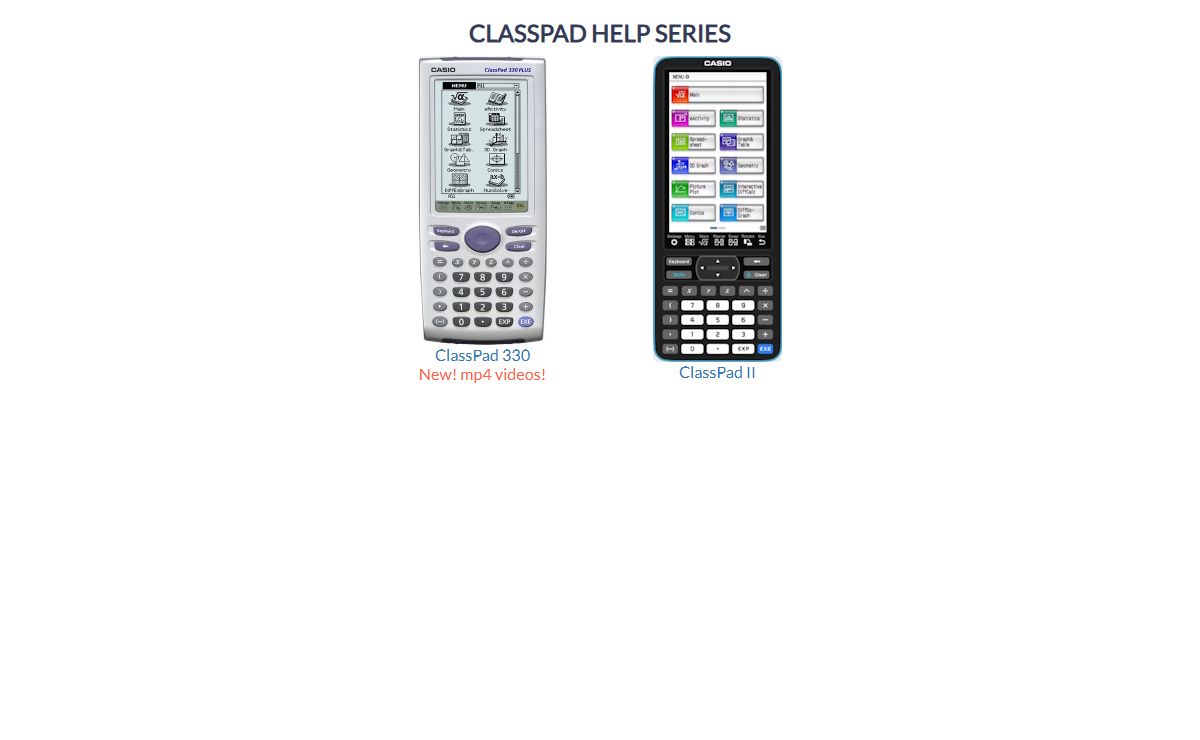 ClassPad Help Series