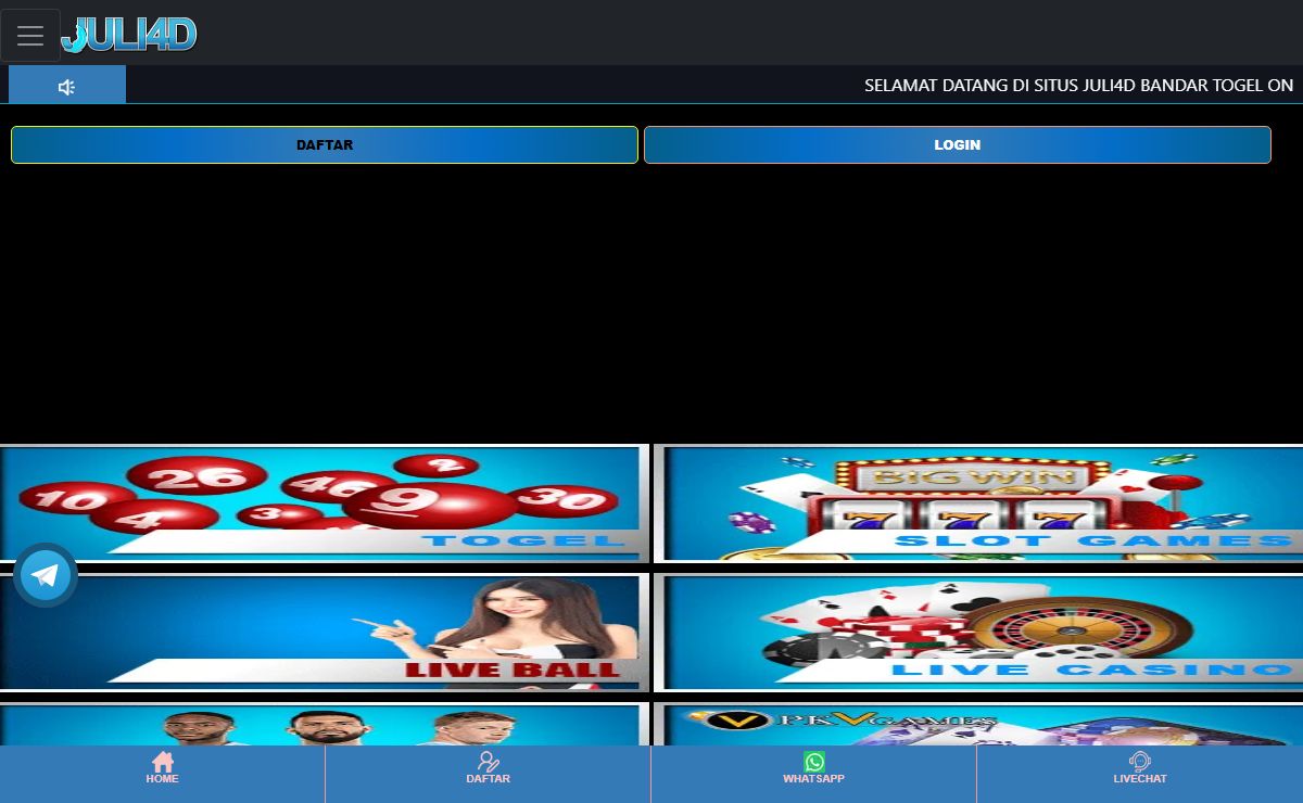 JULI4D: Situs Togel Online Terpercaya | Daftar JULI4D| Login JULI4D