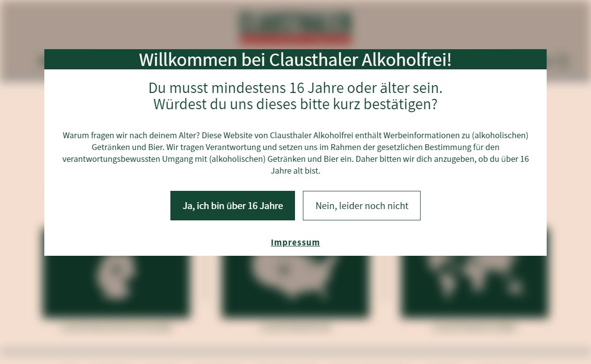 Region wählen | Clausthaler Alkoholfrei