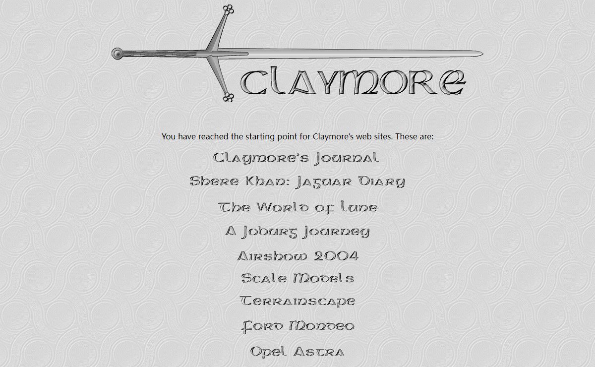 Claymore's Web Sites