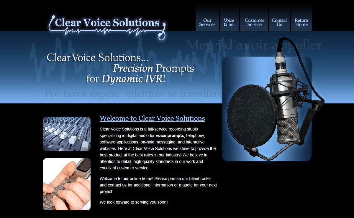 Voice Prompts Professional voice talent and voice over services - Clearvoice Solutions