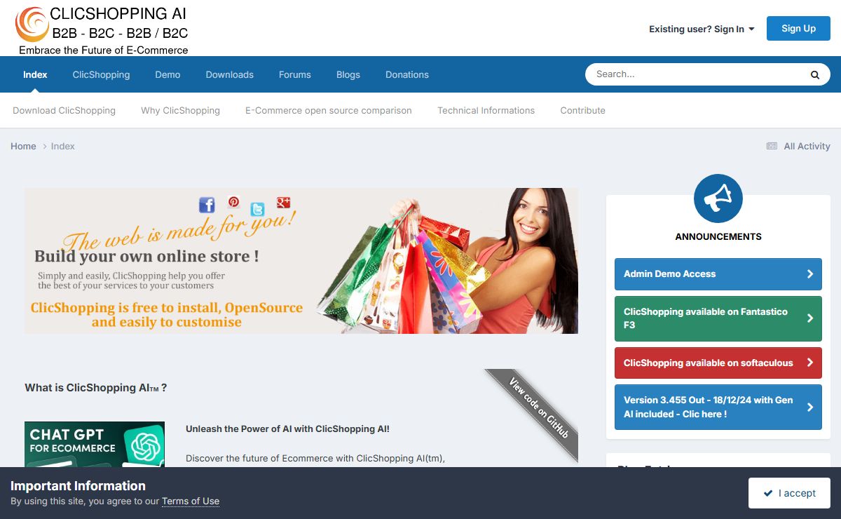 Clicshopping AI, free e-commerce based Gen AI - Clicshopping AI, Free generative artificial intelligence e-commerce Open Source , Open Source Store Onlne