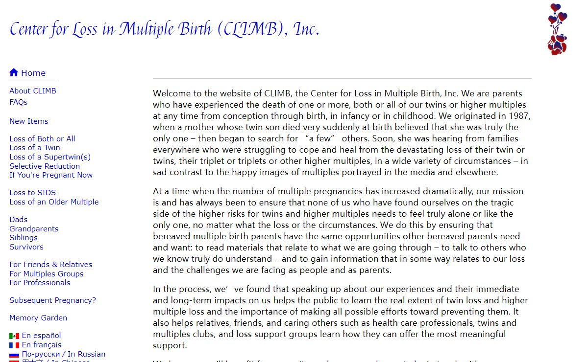 - Center for Loss in Multiple Birth (CLIMB), Inc.