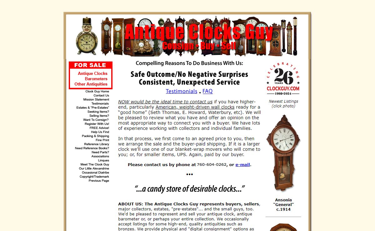 Antique Clocks Guy: We bring antique clocks collectors and buyers together. Always the highest quality antique clocks available.