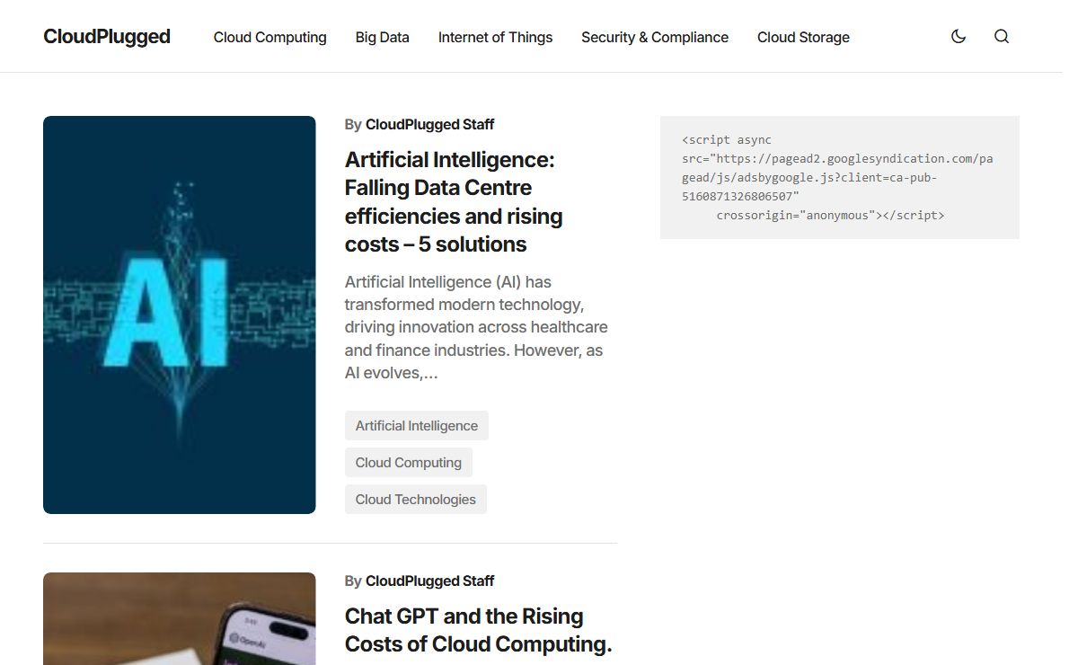 CloudPlugged - Cloud Computing, Big Data, Internet of Things and Analytics