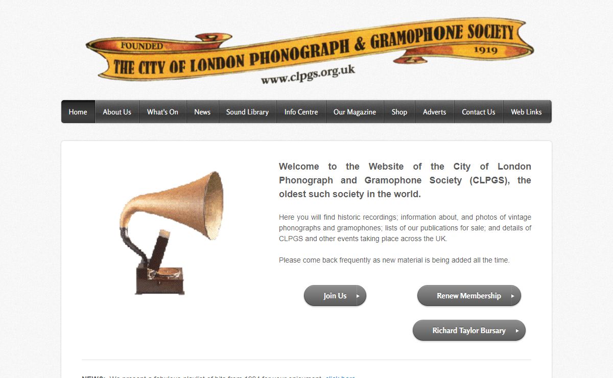 The City of London Phonograph and Gramophone Society (CLPGS) - CLPGS Home