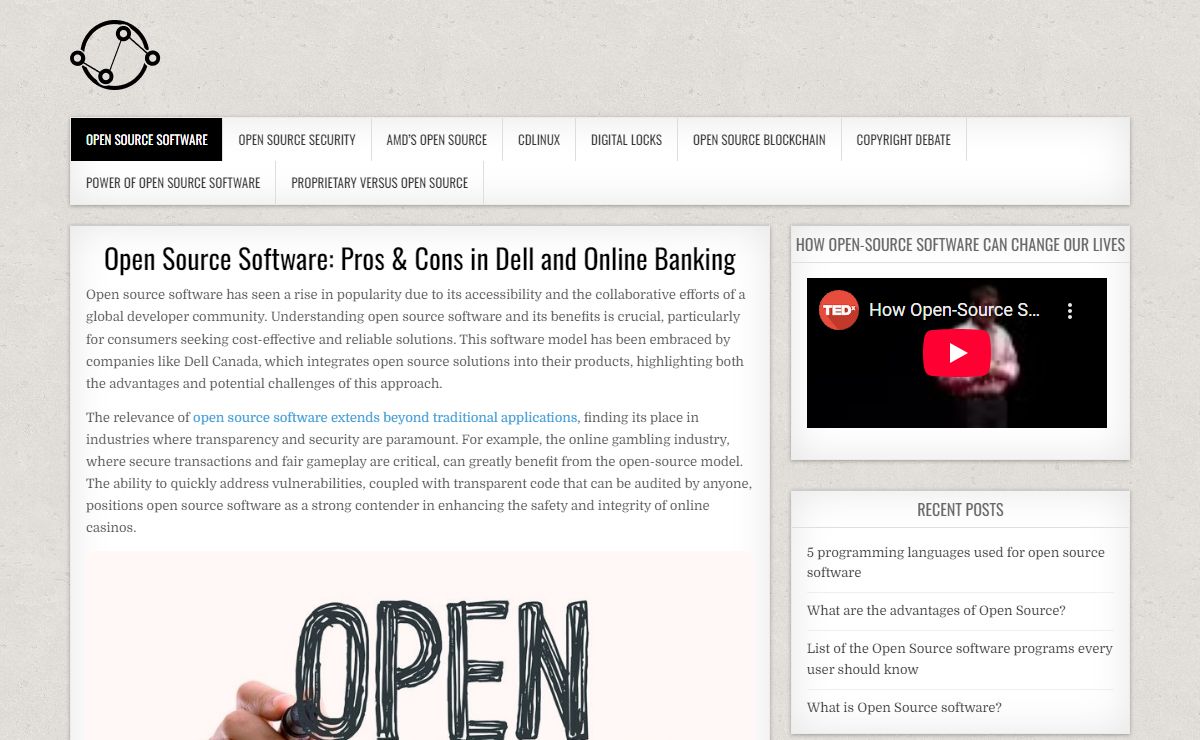 Open Source Software - Pros & Cons in Dell & Online Banking