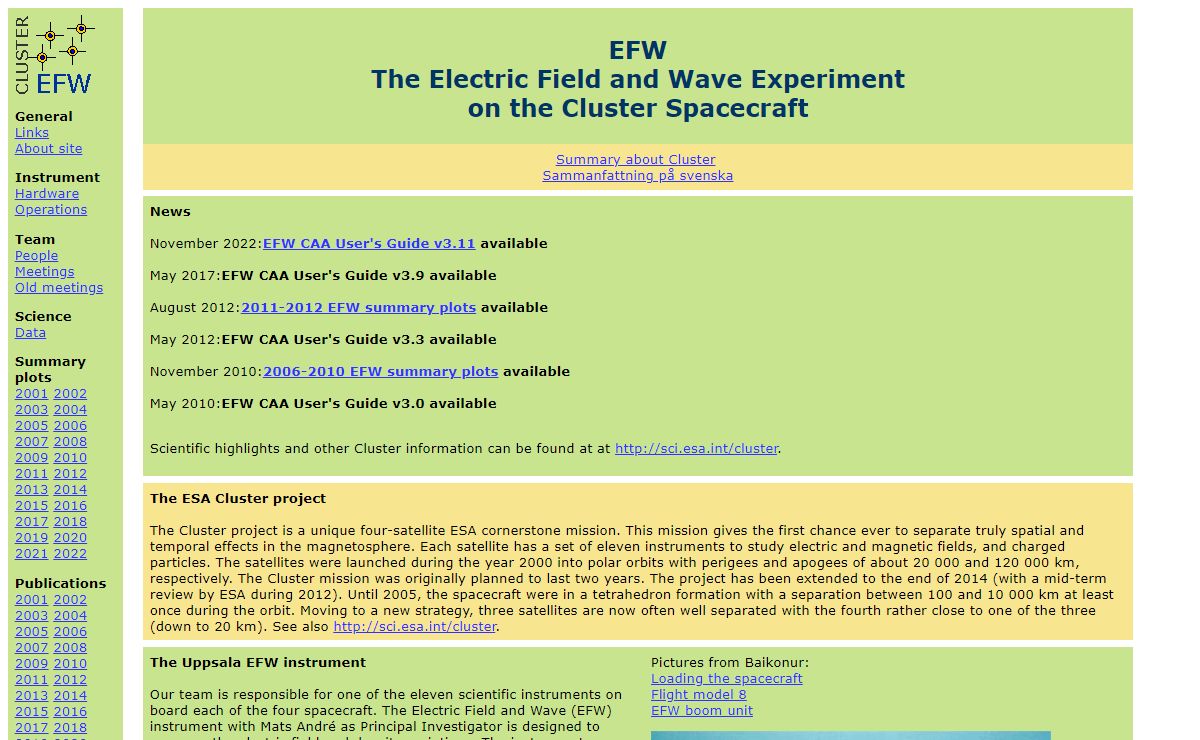 CLUSTER: Electric Field and Wave Experiment (EFW)