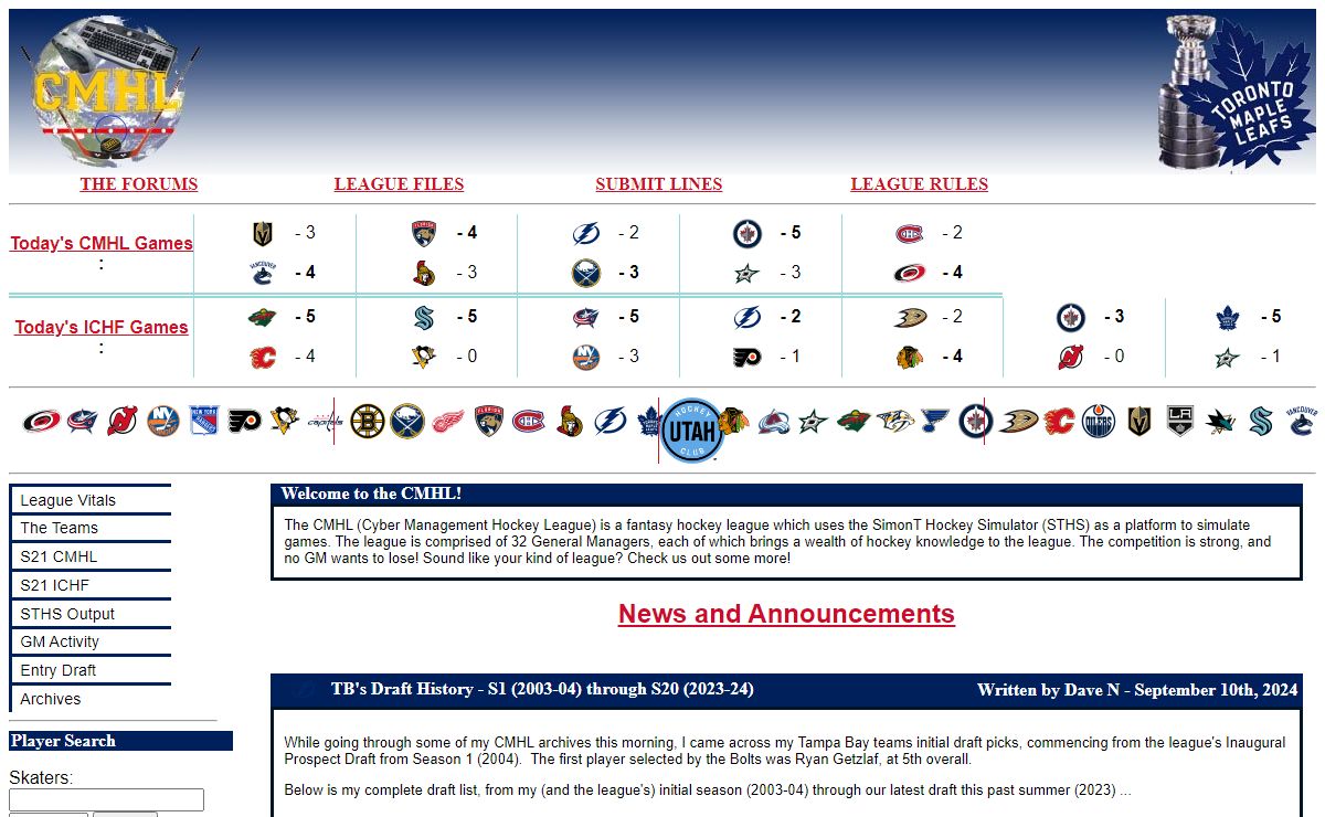 CMHL - Cyber Management Hockey League
