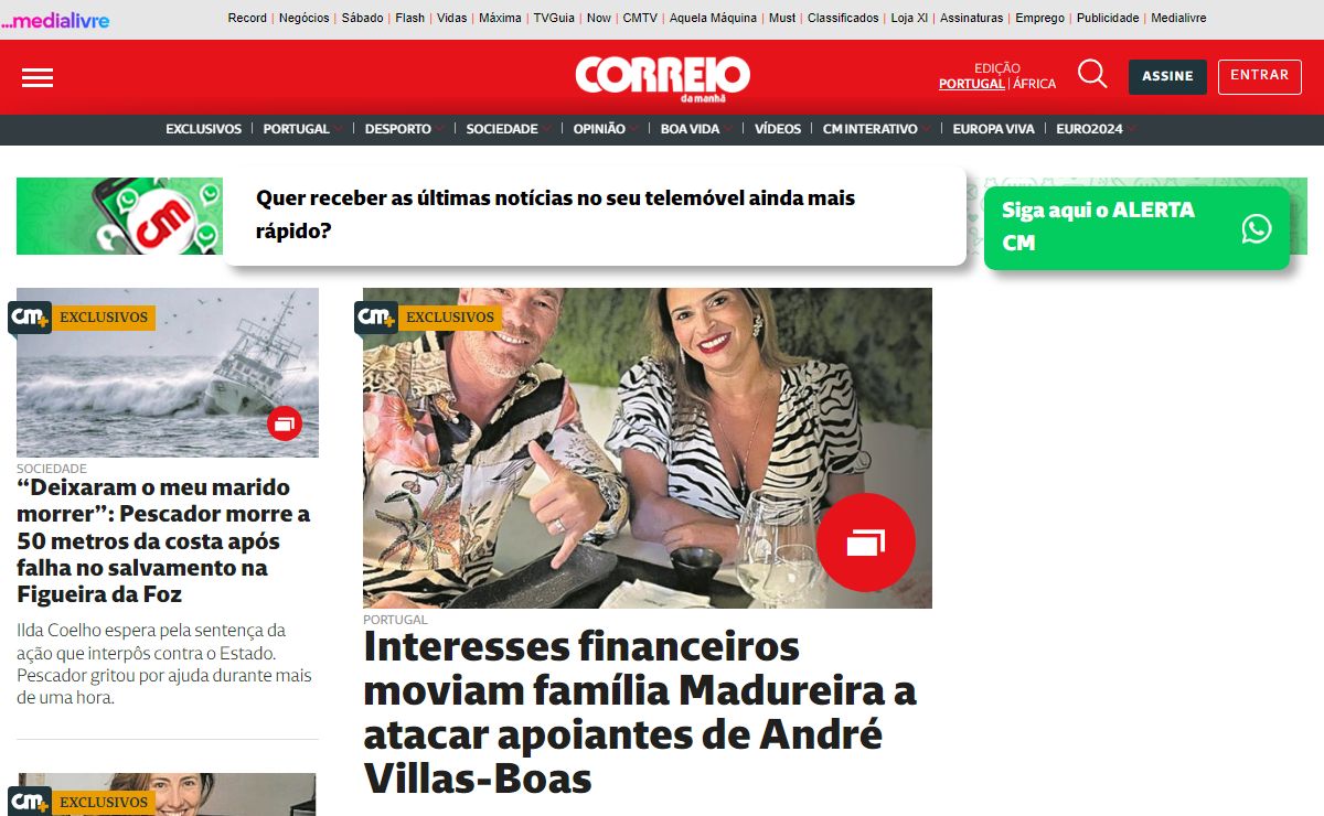 Correio da Manhã: Portugal, Mundo, Sociedade, Cultura. Classificados.