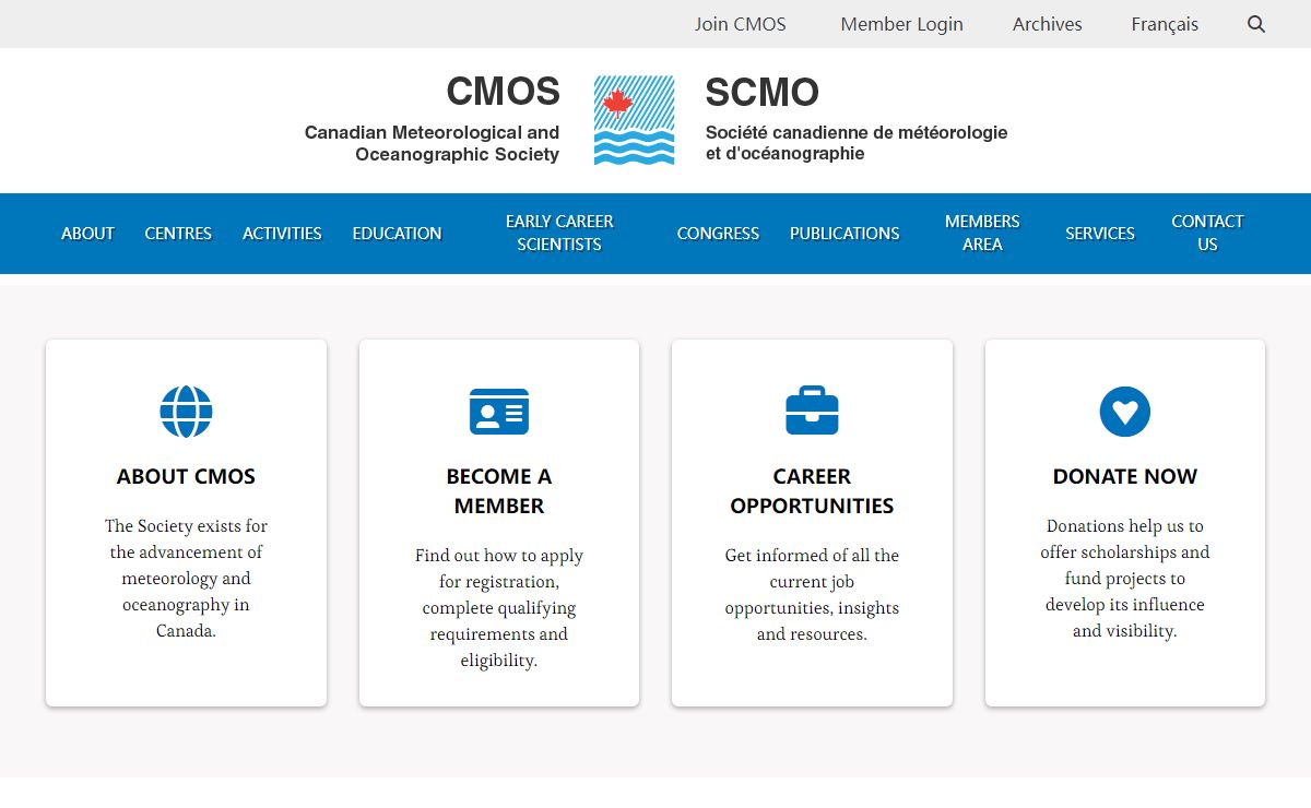 Home Page - CMOS-SCMO | Canadian Meteorological and Oceanographic Society | La Société canadienne de météorologie et d'océanographie