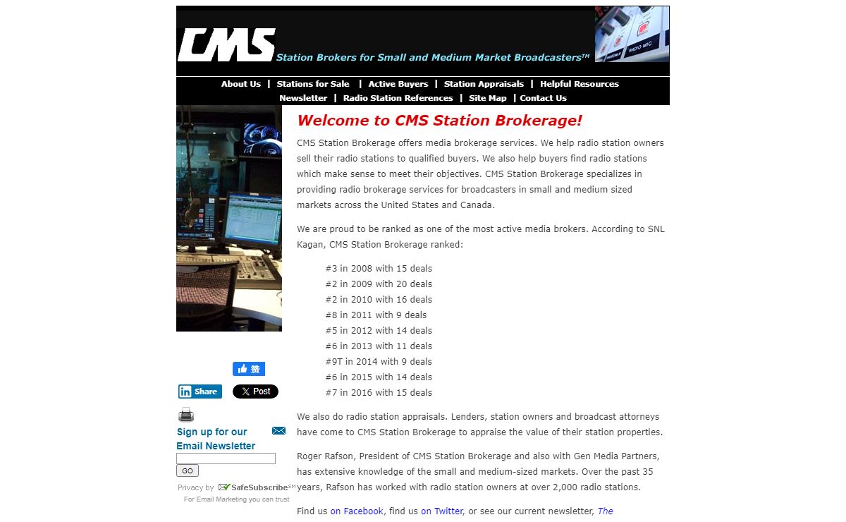 Home :: CMS Station Brokerage, Media Brokers for Small and Medium Market Broadcasters