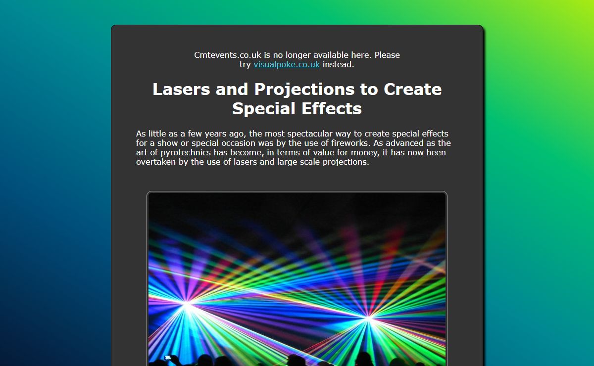 Cmtevents.co.uk - Lasers and Projections to Create Special Effects