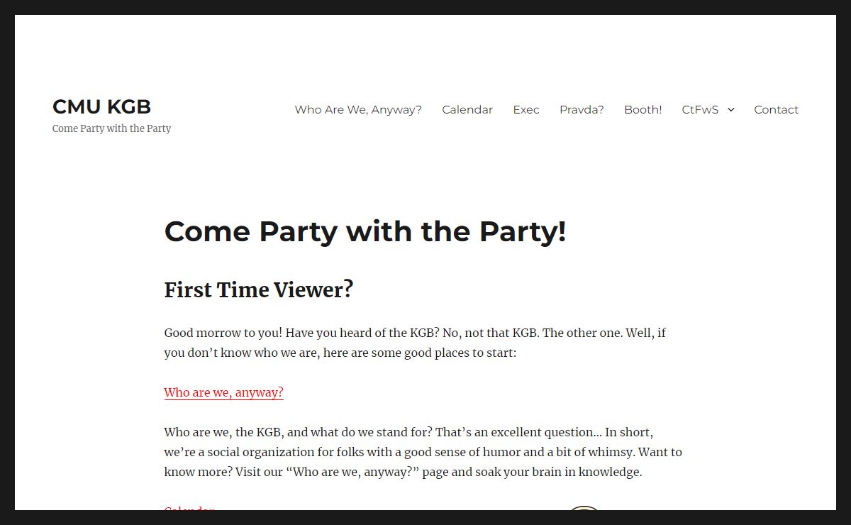 CMU KGB – Come Party with the Party