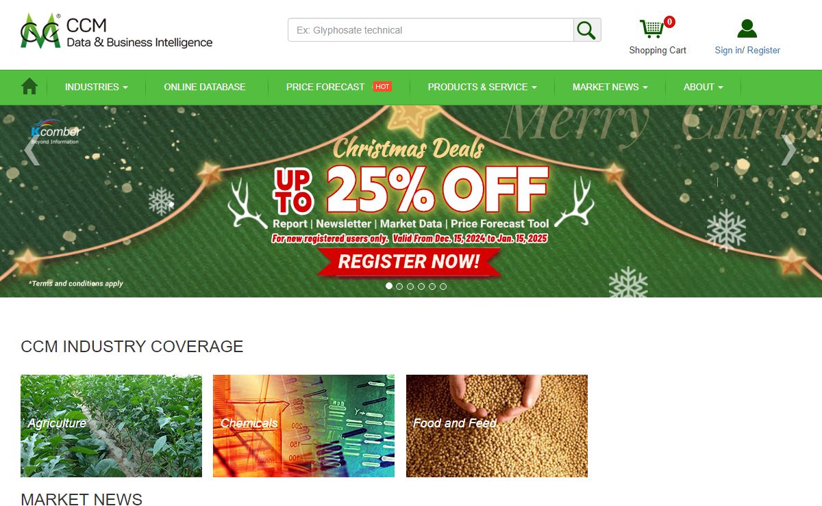 CCM- Critical source for China market across agricultural, chemical, grain and food ingredients fields