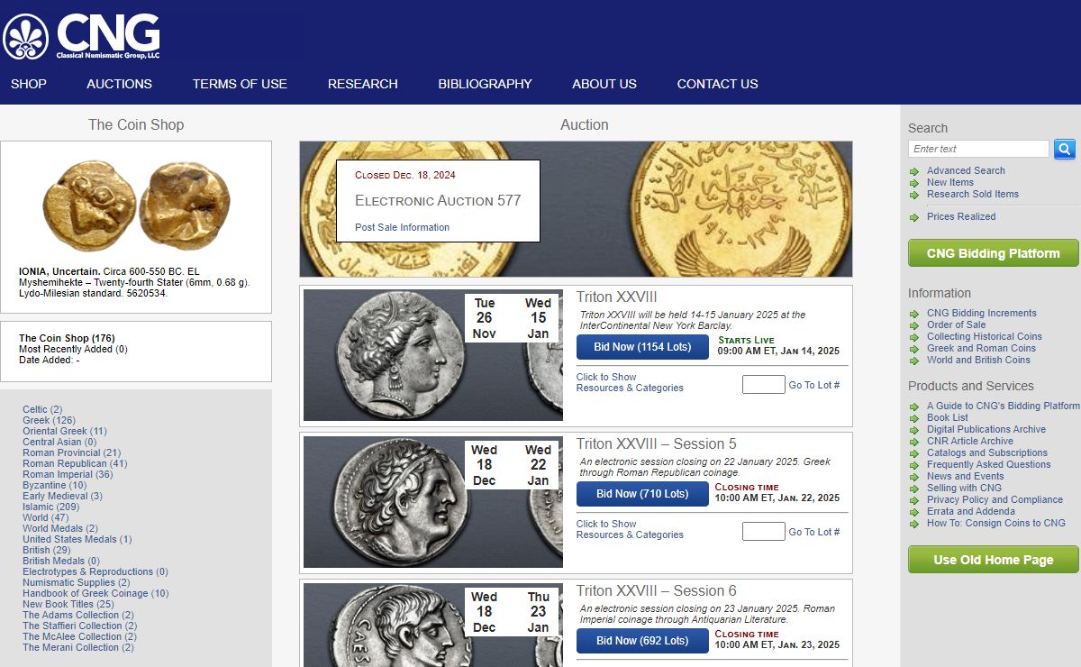 CNG-Ancient Greek, Roman, British Coins