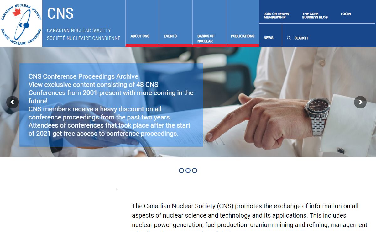 Home Page - Canadian Nuclear Society - CNS