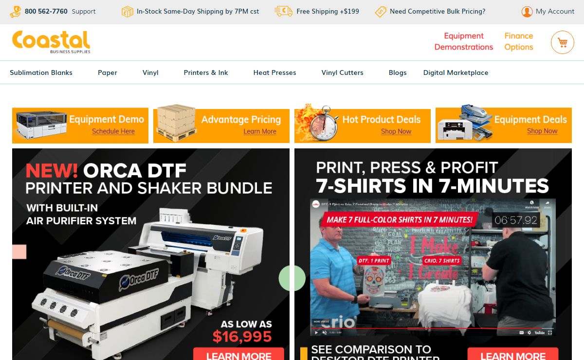 Coastal Business Supplies | Digital Decoration Equipment and Supplies