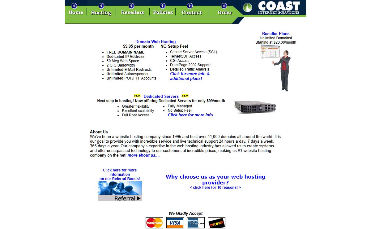 Affordable Website Hosting Company Coast Internet Solutions