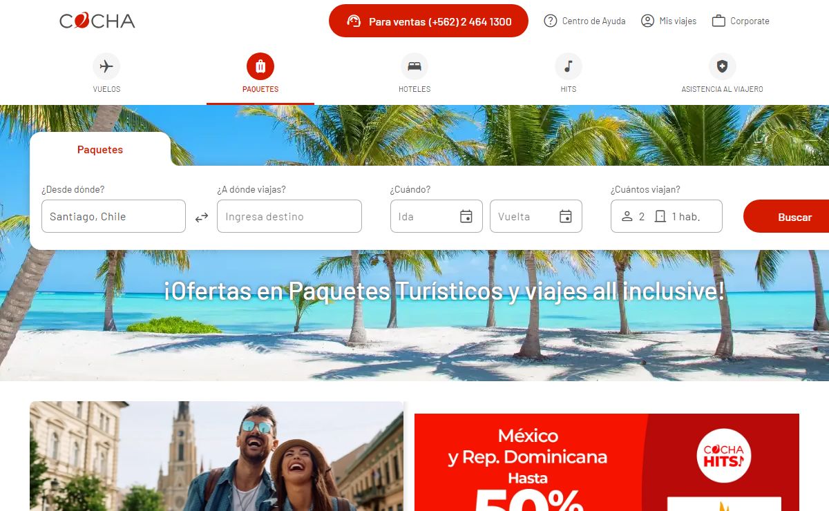Agencia de viajes con vuelos baratos, paquetes y más | COCHA