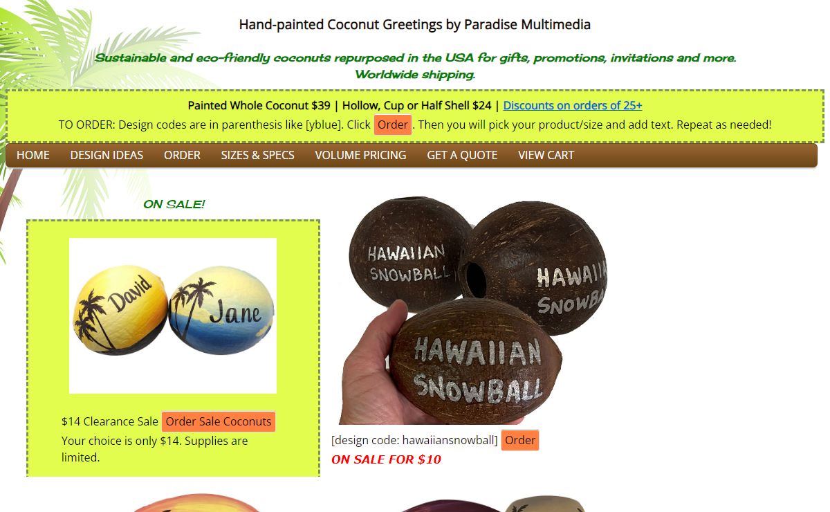 Painted coconuts are sustainable, eco-friendly gifts