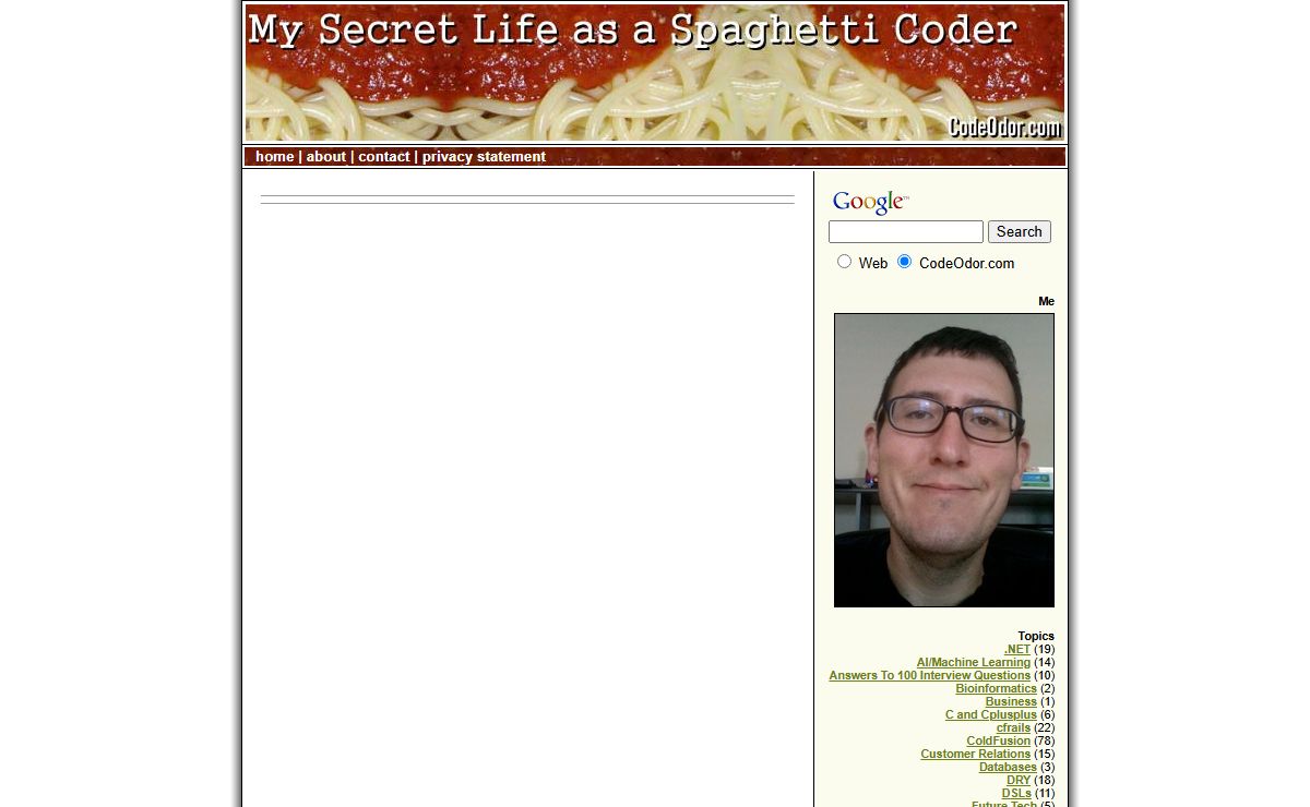 My Secret Life as a Spaghetti Coder