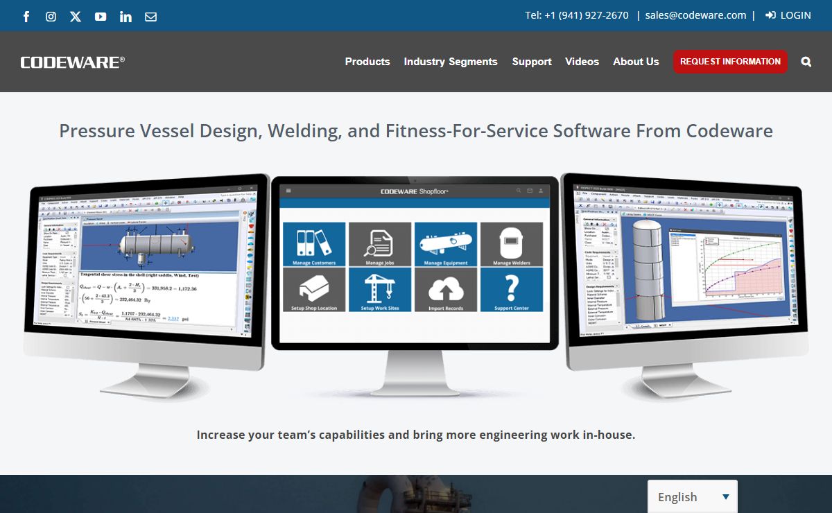 Codeware - Pressure Vessel Design, Welding & FFS Software - Codeware