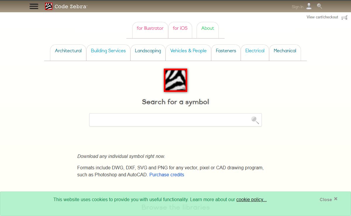 Code Zebra - Symbols and Blocks for CAD, Vector and Image Graphics