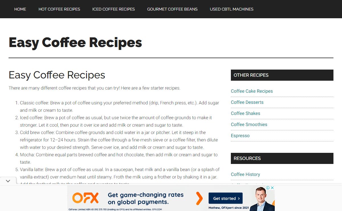 Easy Coffee Recipes