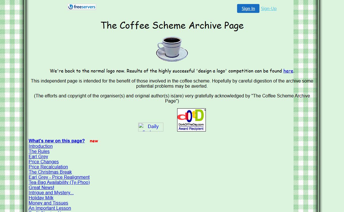 The Coffee Scheme Archive