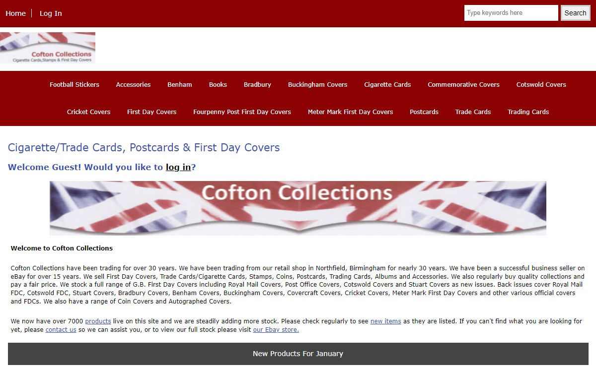 Cofton Collections, Cigarette & Trade Cards, Postcards and First Day Covers