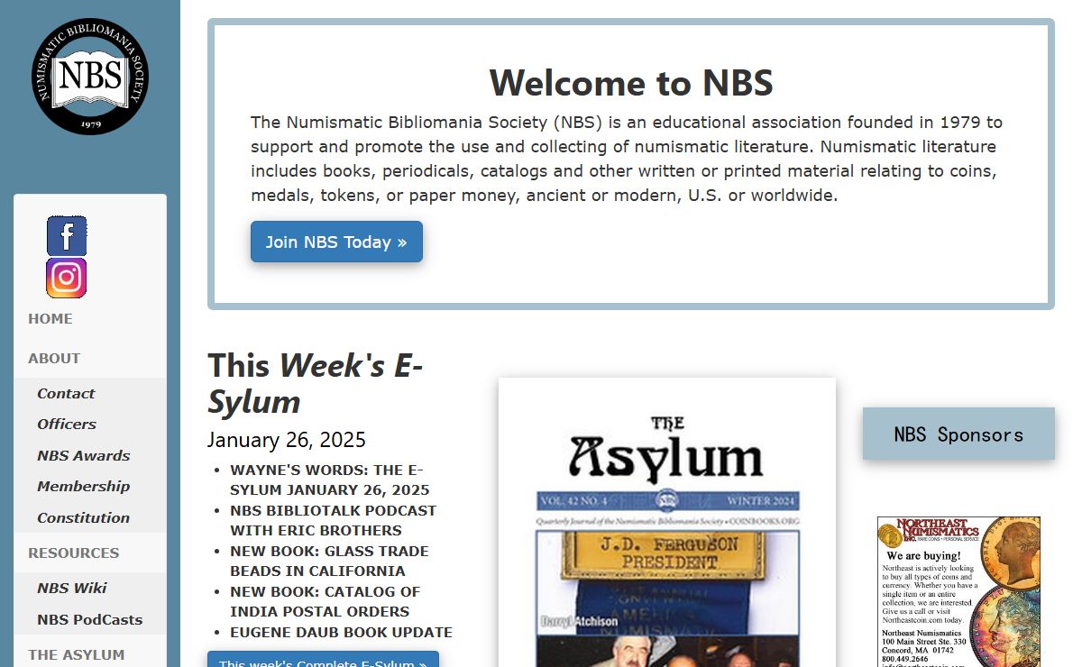 The Numismatic Bibliomania Society (NBS)