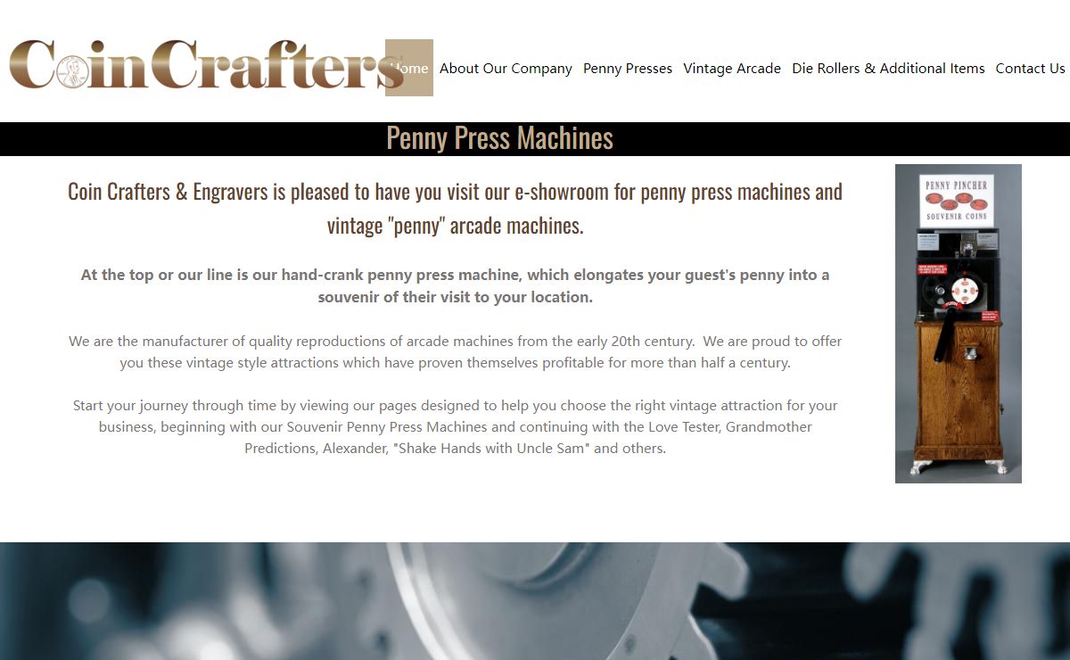 Penny Press Machines for sale, Penny Smashing Machines, Coin Crafters