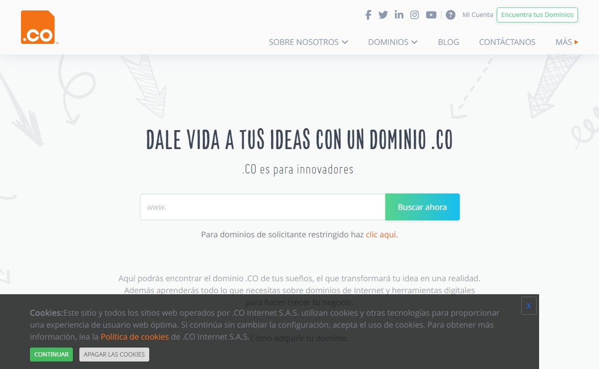 Sitio oficial del dominio .CO | Registra el tuyo