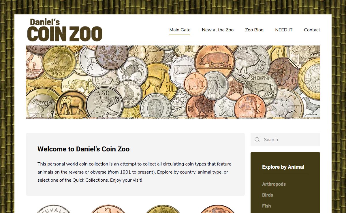 Daniel's Coin Zoo | Animal Coins - World Coin Collection