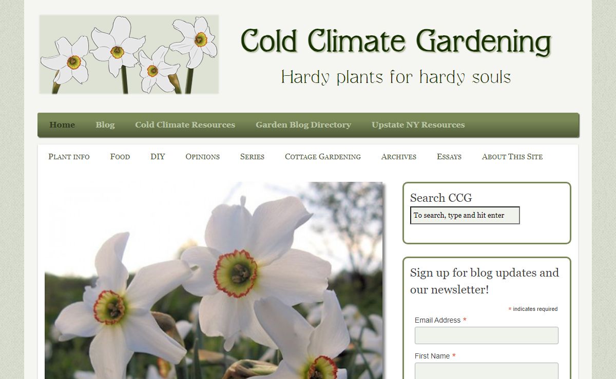Cold Climate Gardening — Hardy plants for hardy souls