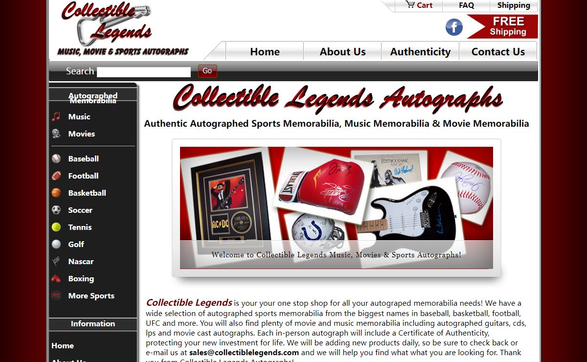 Collectible Autographed Music & Sports Memorabilia