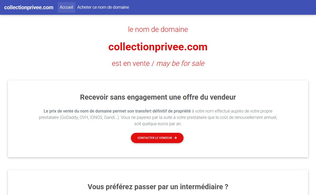 collectionprivee.com est en vente