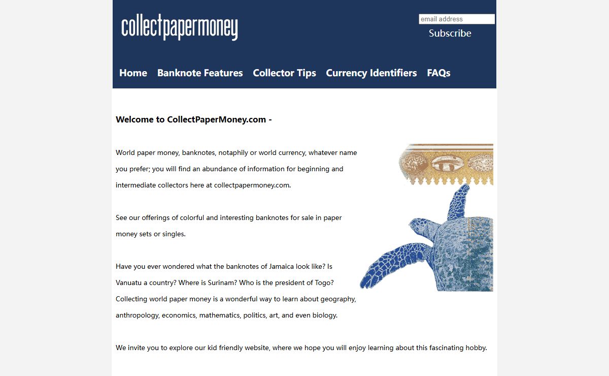CollectPaperMoney.com - Information about World Currency, Banknotes, and Notalphily for Sale.
